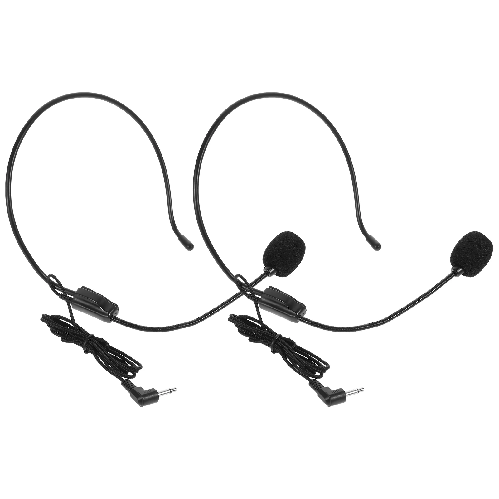 

2pcs Headset Microphone Vocal Portable Unidirectional Condenser Mic Wired Professional Singing Interview Hosting