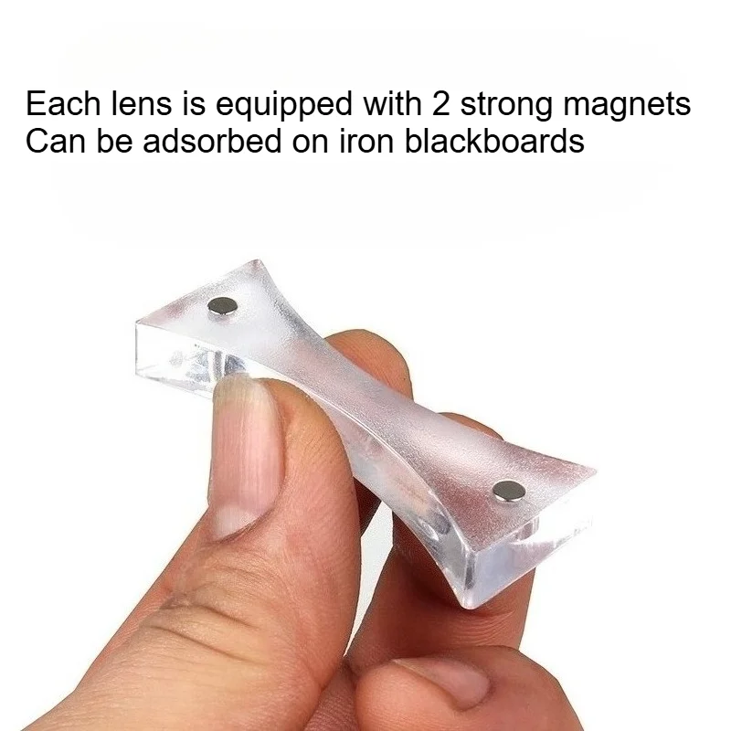 8 Pcs Magnetic Optics Lens Set Convex Concave Lens Prism for Physics Light Refraction Experiment Teaching Aids