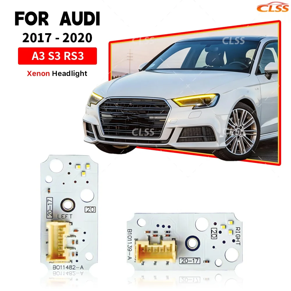 

Yellow DRL Board Daylight Amber Blue Red For AUDI A3 S3 RS3 2017-2020 Xenon Headlight Daytime Running Light 8V0998473 8V0998474