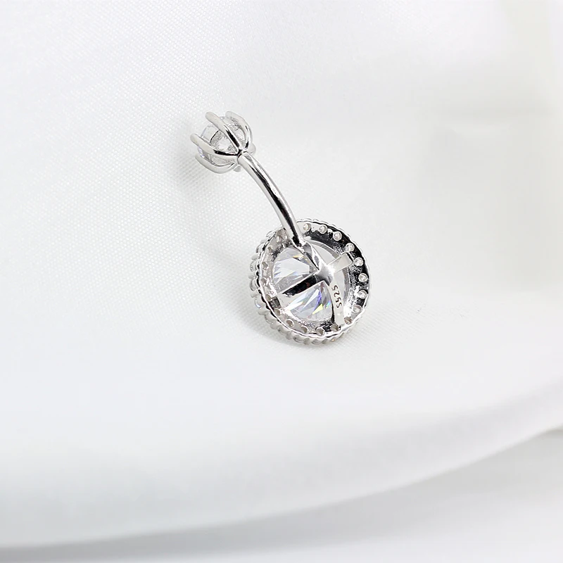JICAI 925 Sterling Silver Belly Piercing Body เครื่องประดับรอบ Zircon แหวนสำหรับผู้หญิงขายส่ง Lot C1784