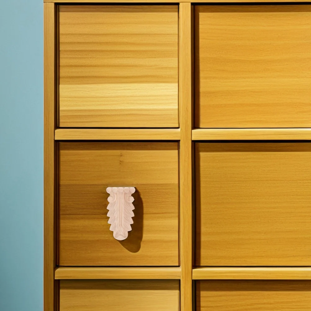 

2pcs Unfinished Wood Carved Onlay Appliques For Home Decor Vintage Furniture Moldings Cabinet Corner Molding Decorative Wood