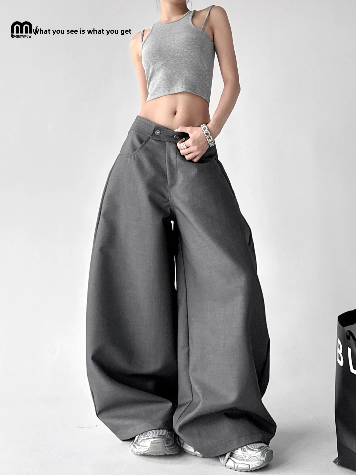 

Spring 2026 Women's Loose Wide Leg Casual Pants Draped Sle Korean Lazy Faion Versatile Slimming Suit Pants Low Waist