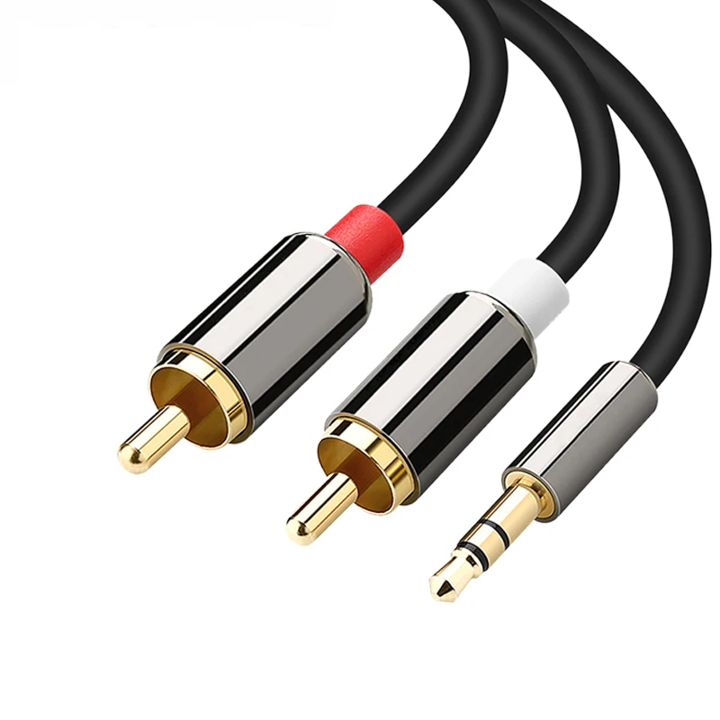 

YUNCLOUD Audio Cable Jack 3.5 to 2 RCA Cable 3.5mm Jack to 2 RCA Male Splitter Aux Cable for TV PC Amplifiers DVD Speaker Wire