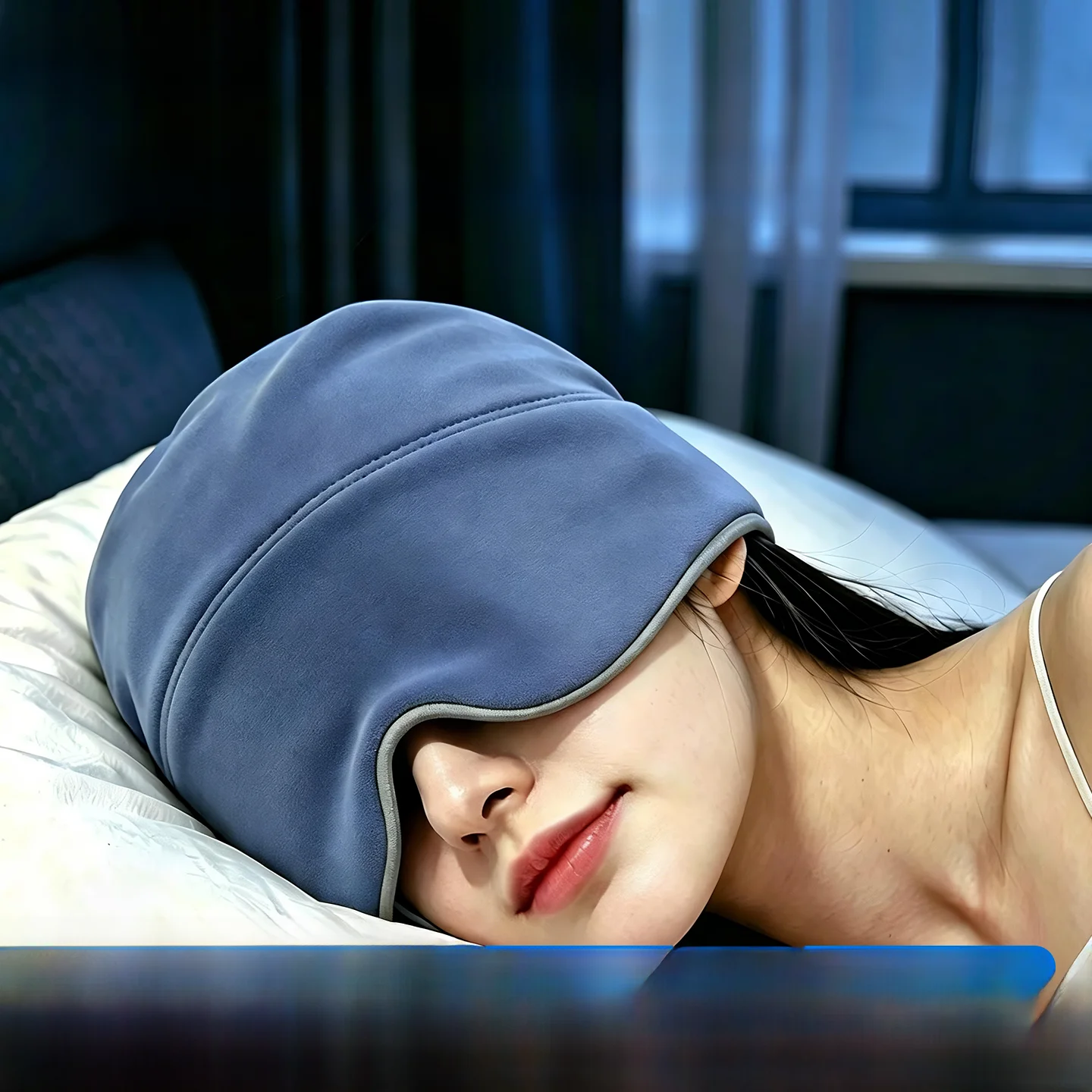 ディープスリープハットアイマスク重力軽減アイスシルク睡眠補助ユニセックス昼寝時間頭部保護防風睡眠マスク