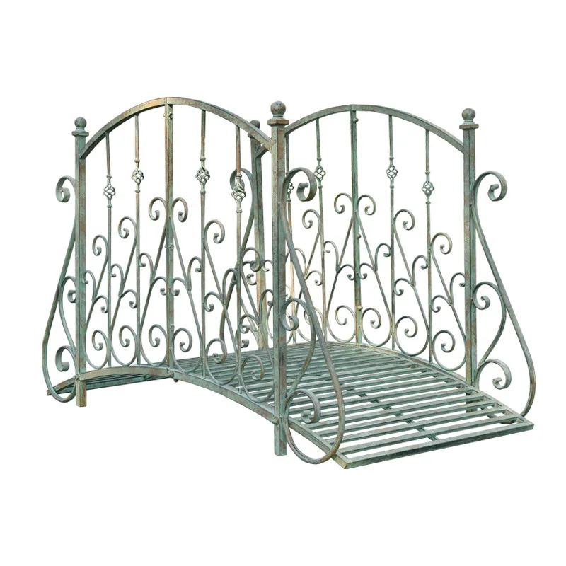 Outer single European old courtyard garden bridge outdoor villa wrought iron arch bridge outdoor bridge decoration