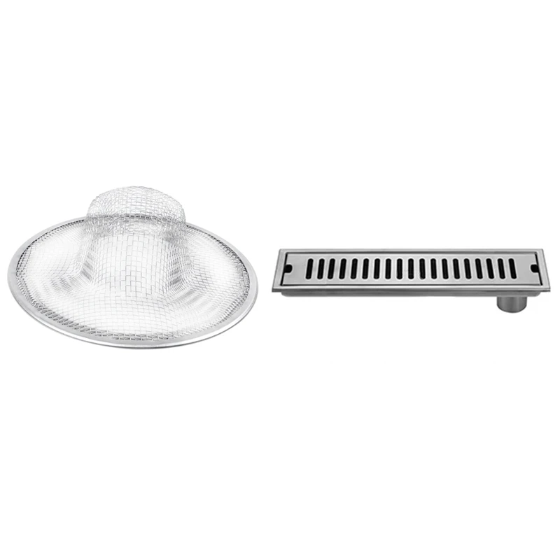 Stainless Steel Drainer Basin Filter Mesh Sink Strainer With Stainless Steel Shower Room Large Flow Floor Drain