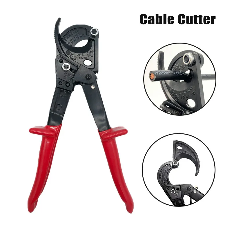 

Ratchet Electrician Cable Cutter Plier Scissors Copper Aluminum Wire Cutting Plier Hand Tool Hand Plier for Large Cable Lk-325