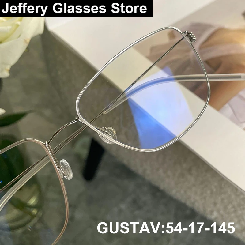

Denmark Men Square Glasses Frame Air Titanium Gustav Screwless Eyeglasses Fashion Simple Ultralight Thin Rim Eyewear Spectacles
