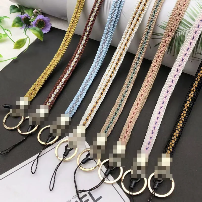 

Korean Version Woolen Woven Mobile Phone Lanyard, Long Halter Neck Rope, Women's Work ID Badge Holder, Key Hanging Rope, New