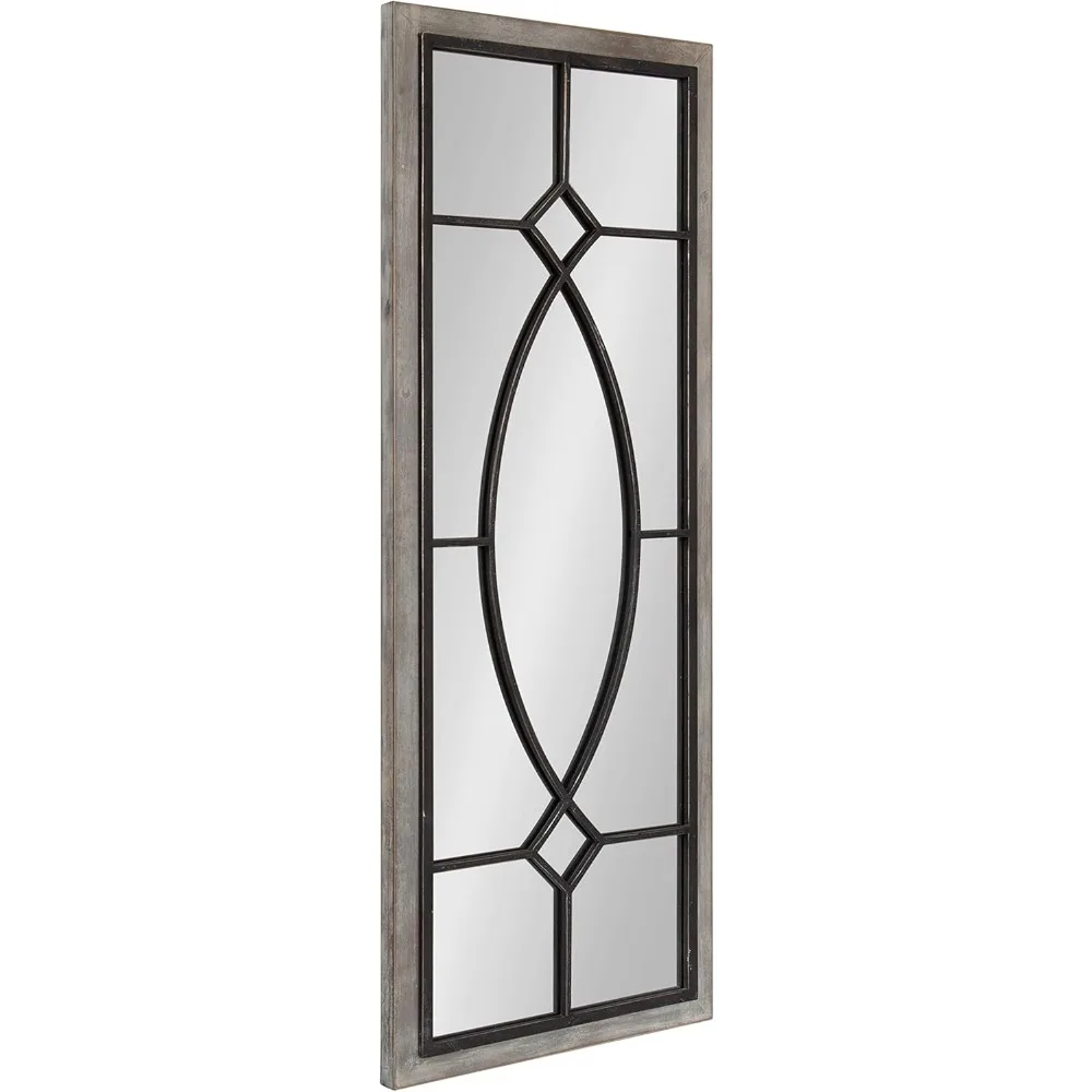 

Bakersfield Farmhouse Wall Mirror, 16 x 42, Gray, Traditional Full Length Mirrors for Wall
