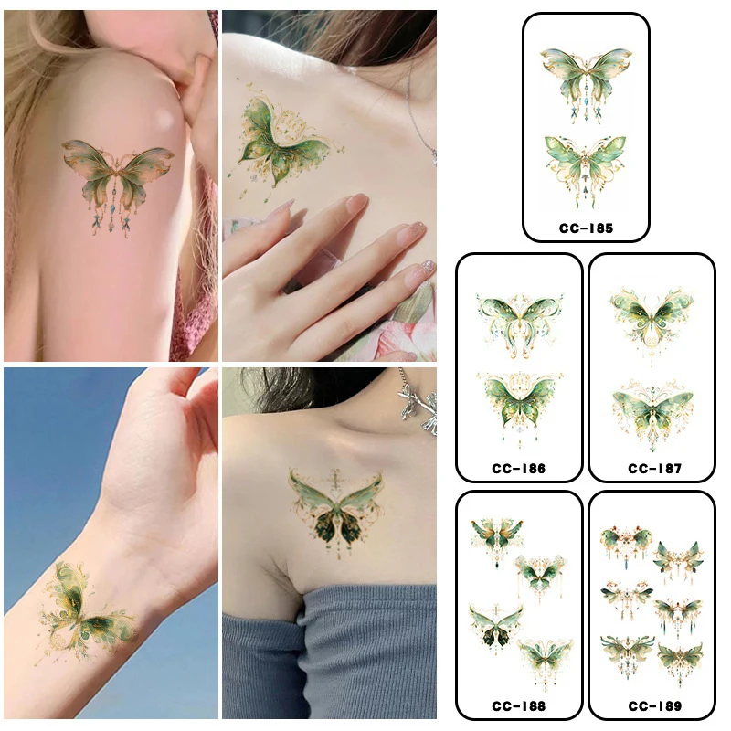 1/5 Sheets Waterproof Cartoon Tattoo Stickers Cute Colorful Butterfly Tattoo Stickers Cute Temporary Tattoos