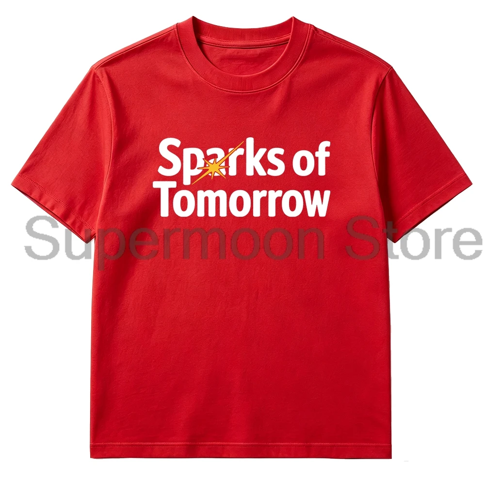 2026 Anime Sparks of Tomorrow Logo T-shirt Crewneck Short Sleeve Cotton Tee Women Men Streetwear Harajuku Tops