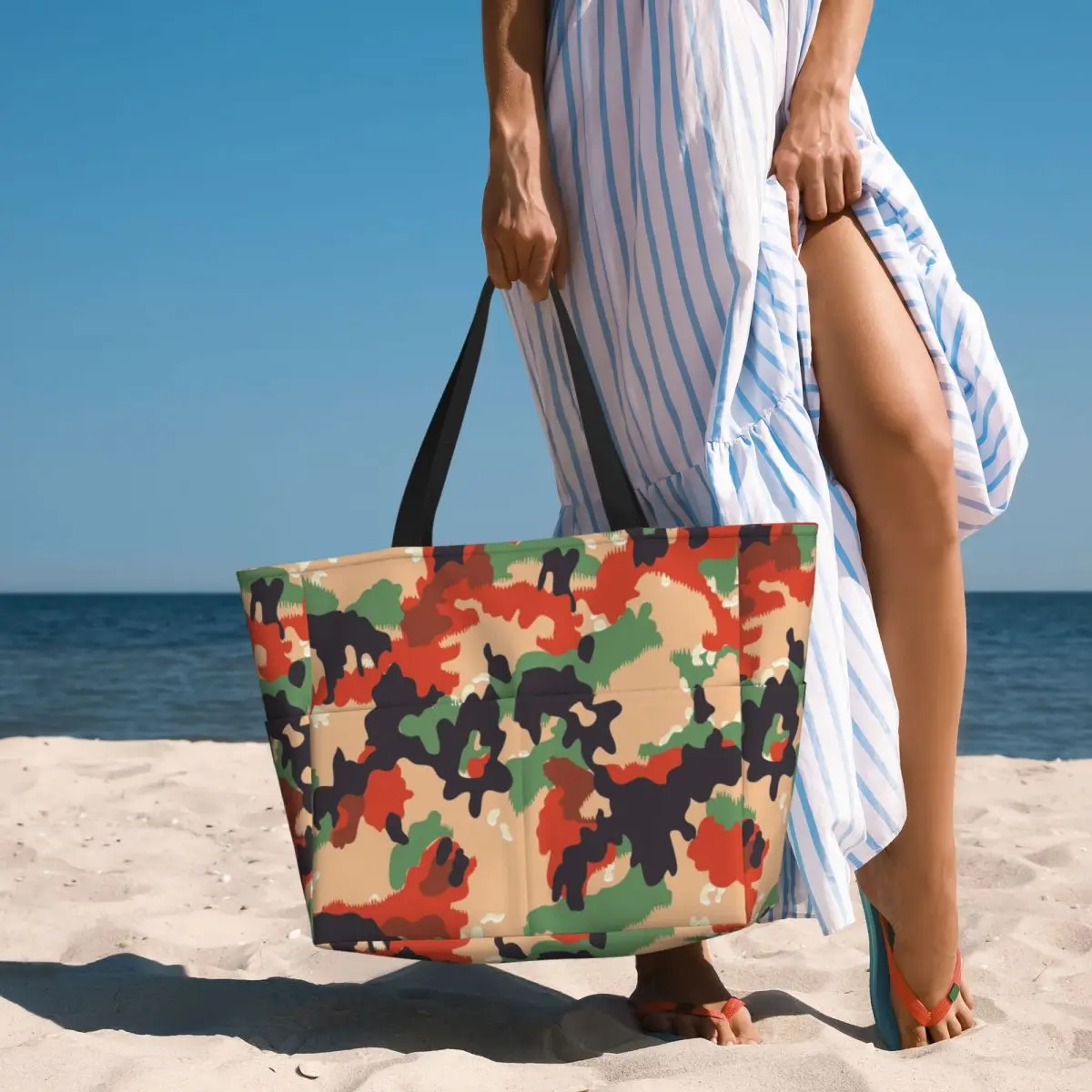 

Swiss Army Camouflage Beach Tote Bag Sport Gym Yoga Duffle Large Tote Bag Women Travel Bag Fitness bag