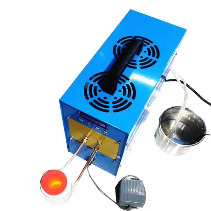 Small electromagnetic induction heating furnace for quenching equipment; High-frequency induction metal heater, 220V.