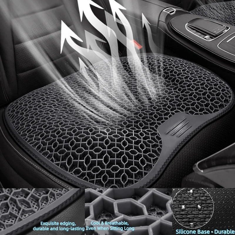 

1pcs Honeycomb Design Gel Cushion Breathable, Soft and Easy to Clean Provides Comfortable Support Elastic Gel Car Seat Cushion