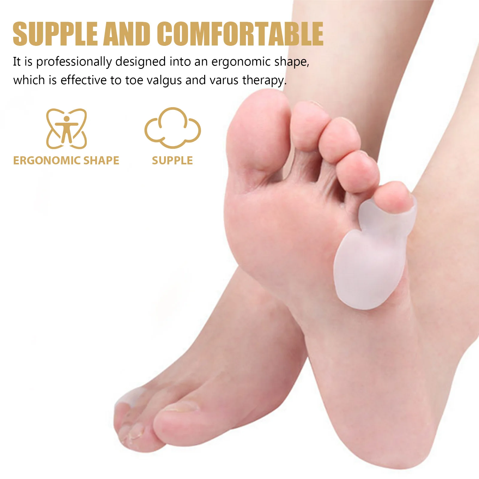 

8 pcs Sebs Spacers Sponge Splitters Big Separator Hallux Corrector Foot Orthotic Little Straightener Toe Isolation Pad