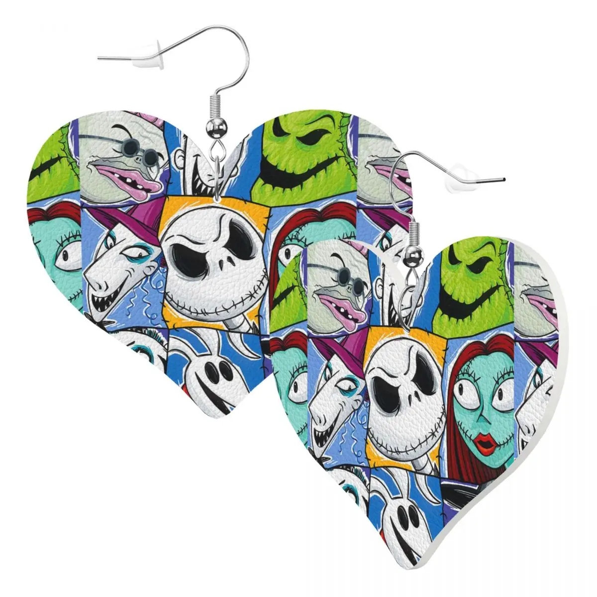 Custom Jack Skellington Dangle Drop Earrings Leather Earrings for Women Fashion Nightmare Before Christmas For Party