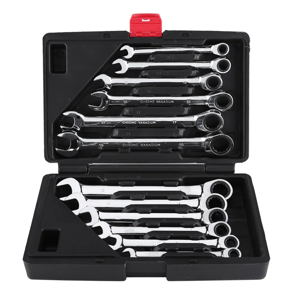 

Hand Tool Set, Fixed Head Key Wrench Set,Keys Ratchet Spanner,Universal Ratcheting Wrench, Ratchet 72 Teeth Car Repair Tools