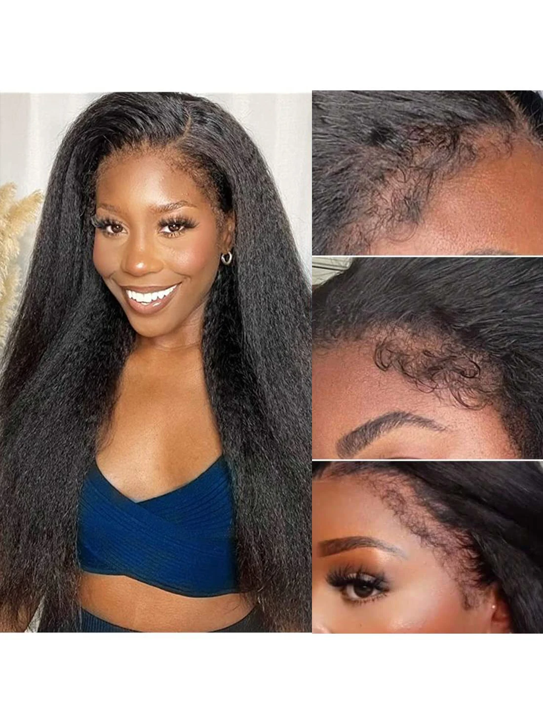 

Парики из натуральных волос 4x4, предварительно выщипанные, плотность 220%, для чернокожих женщин, парик из натуральных волос с кудрявым краем, детские волосы 4C