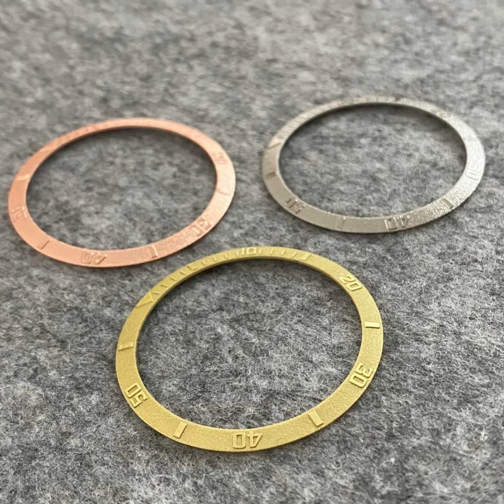 36.5mm Steel Watch Bezel Retro Electroplating Embossed Watch Ring Watch Accessories Outer Diameter 36.5mm Inner Diameter 30.6mm