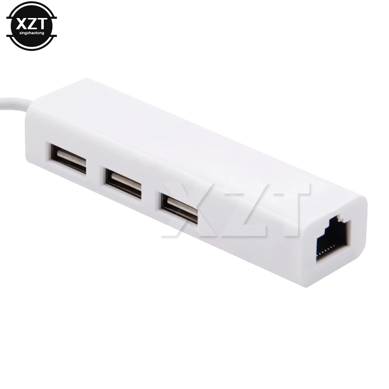 USB 3.1 HUB Tipo C para Ethernet LAN, Placa de rede RJ45, Adaptador com 3 Portas, Hub Splitter para Macbook Notebook, 100Mbps