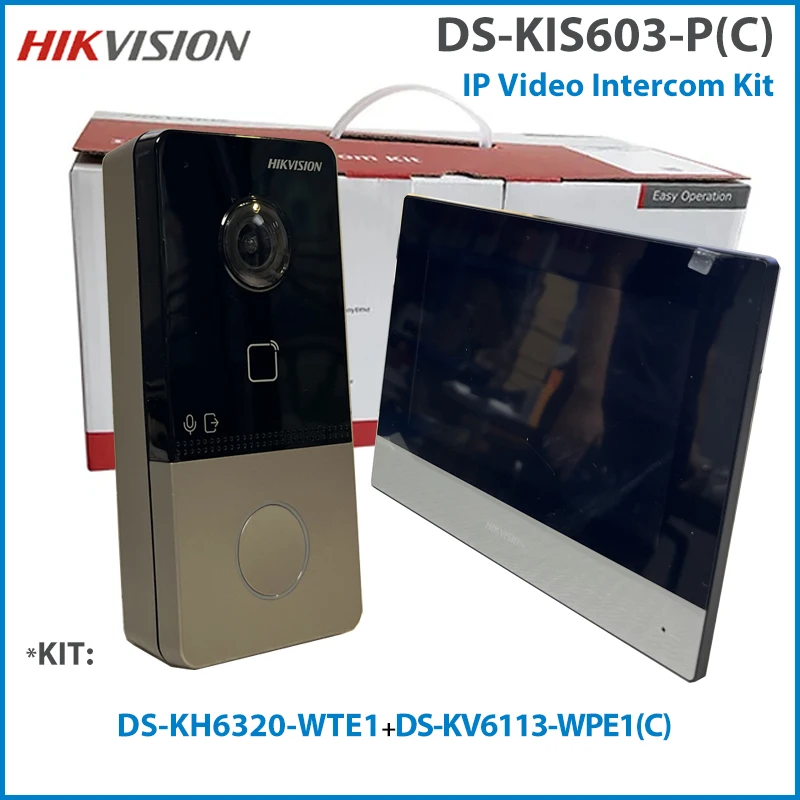 Видеодомофон Hikvision DS-KIS603-P(C) со встроенным микрофоном