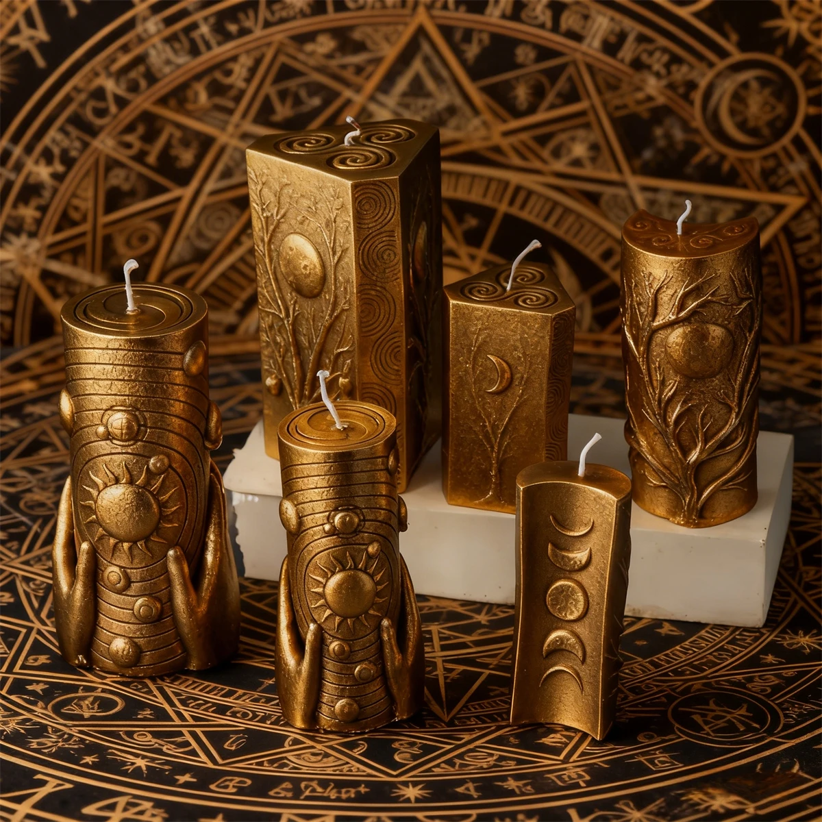 3D Mond Zylinder Kerze Silikon Form DIY Relief Sonne Mond Gesicht Duft Kerze Gips, Der Werkzeug Home Decor Handgemachtes Geschenk – Detail 2