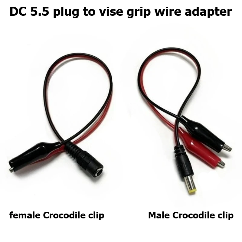Male and female connection for crocodile clips, wire testing power supply, wire for connection