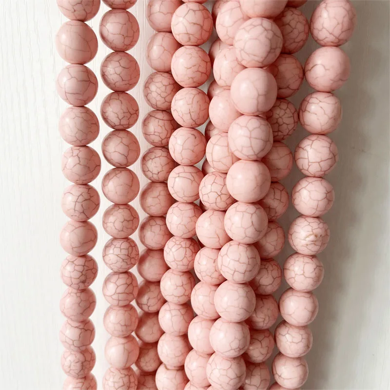

16 мм розовые бирюзовые бусины, большие бусины из натурального драгоценного камня, круглые свободные бусины для изготовления ювелирных изделий, браслеты-подвески «сделай сам», ожерелья