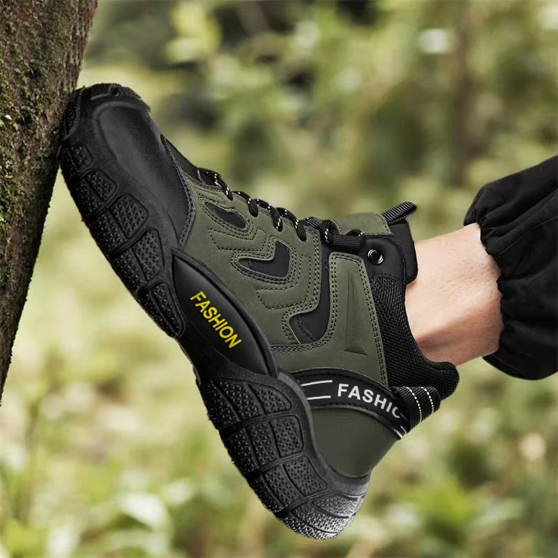 Men's Outdoor Casual Sports Climbing Shoes Wear-Resistant Breathable Spring New Style Labor Protection Work Boots  Boots