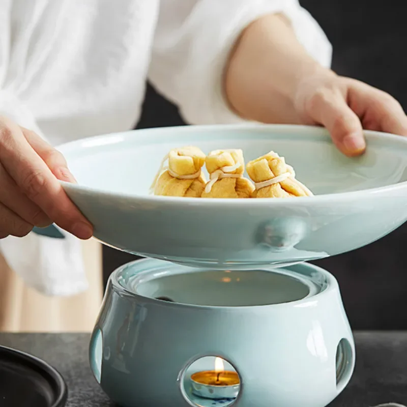 Chinese Style Ceramic Dinner Plate Heating and Holding Restaurant Steak Modern Creativity Home Kitchen Tableware