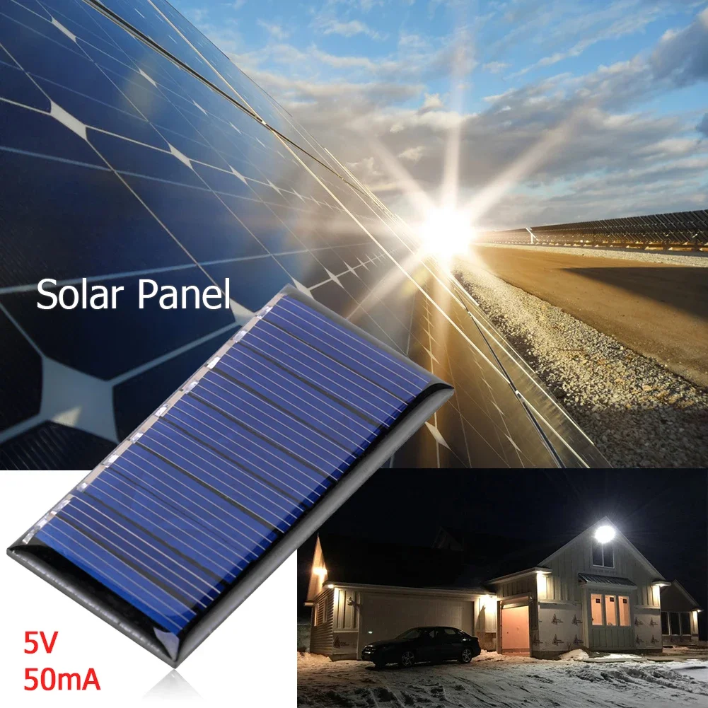 1-2PCS Solar Panel 0.25W 5V 50mA Solar Battery Charger Panel Polycrystalline 60*30mm For Outdoor Camping Power Bank Phone Home