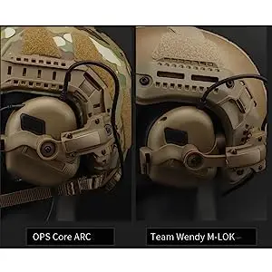 Multi-Angle Rotation Helmet Rail Adapter for Tactical Headset Fit OPS Core ARC and Team Wendy M-LOK Rail