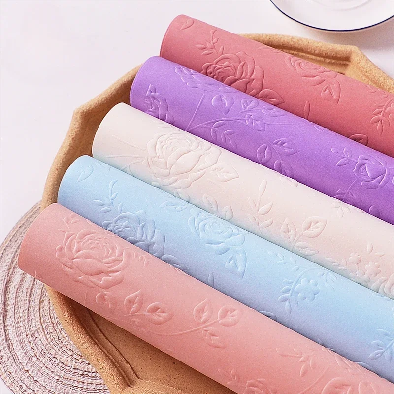 

Рельефная Бумага для упаковки цветов и свежих цветов, 10 шт., 58 Х58 см, 3D тисненая пленка, цветочный материал, листы для упаковки букета