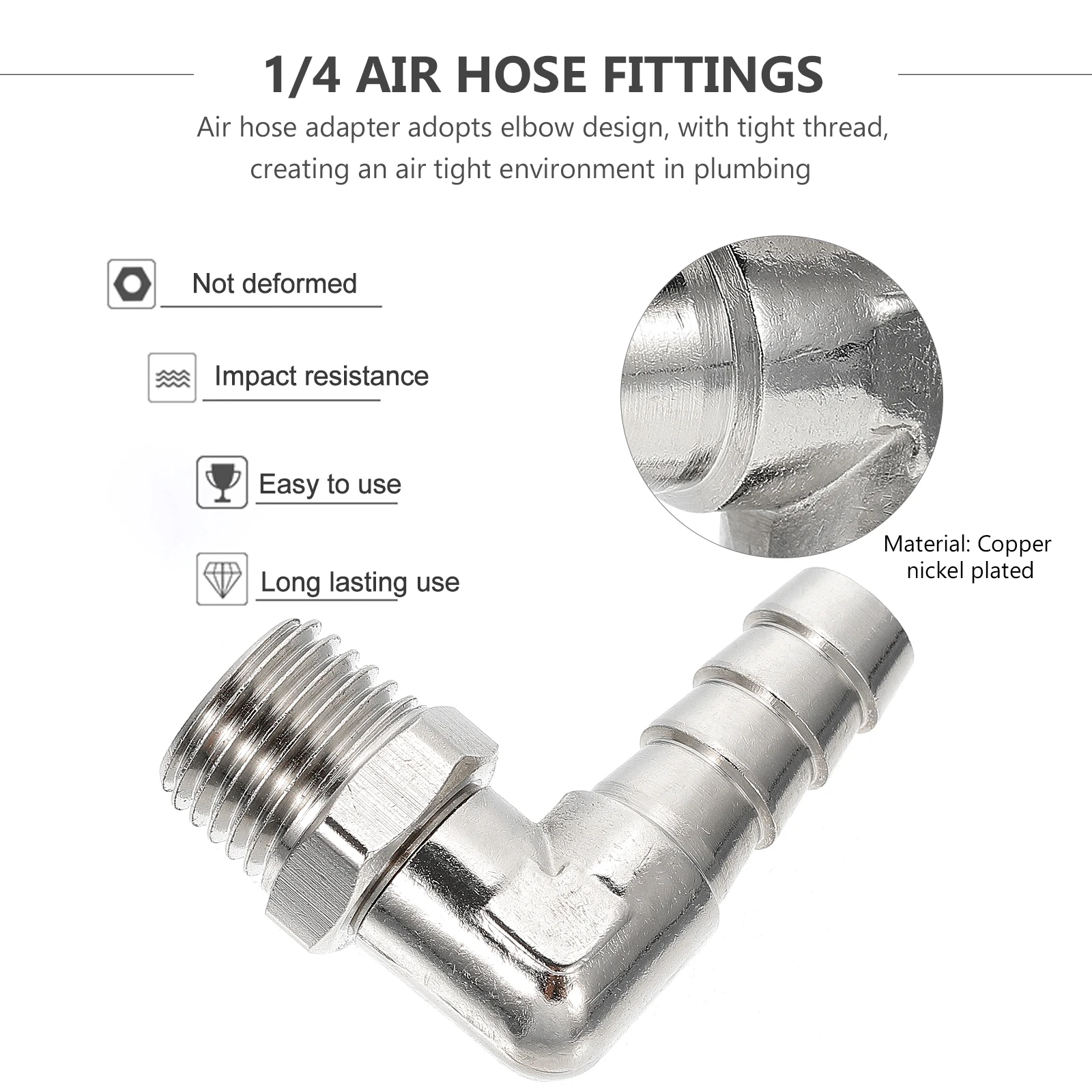 

Rotating Air Hose Connector Fittings Swivel Adapter 1/4 Inch High Pressure Resistant Corrosion Proof Brass Plated Leak Proof For