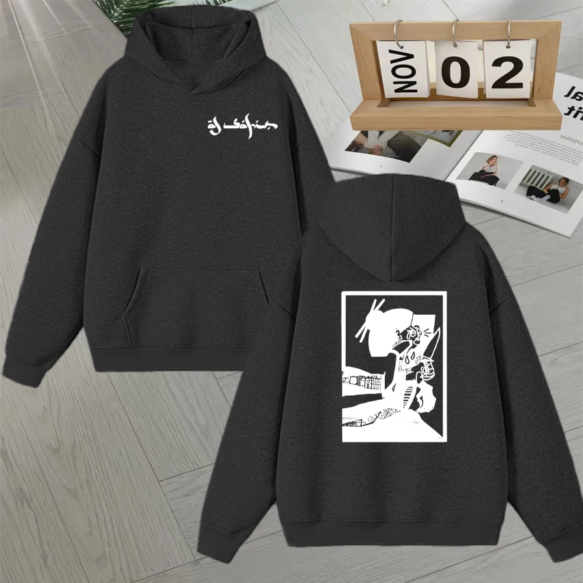 Al Safir 2025 Pop Graphic Harajuku Double Sided Print Y2k Hip Hop Sweatshirt Loose Men Women Long sleeve Hoodie Unisex Pullovers