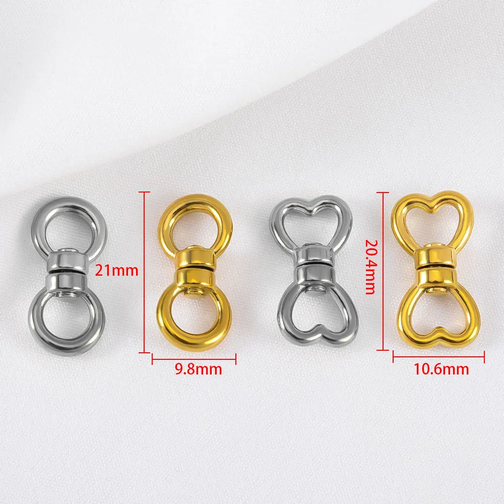 1/2/5Pcs Stainless Steel Heart Rotating Buckle Keychain Chain Connectors For DIY Jewelry Making Necklace Accessories Findings view 6