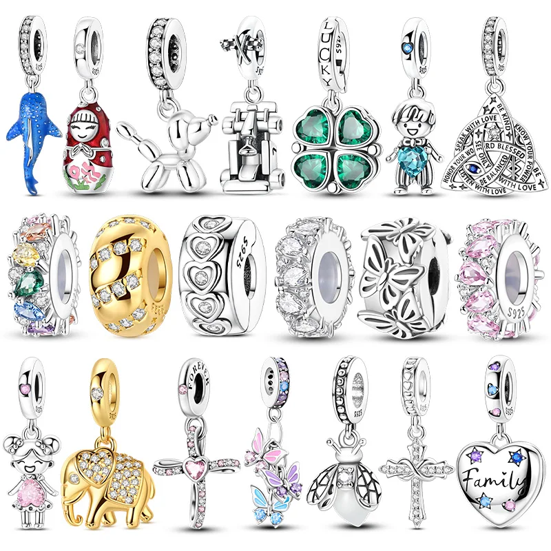 Bestseller 925 Sterling Silber Charms Perlen Anhänger Passend für Original Armband Halskette Charms DIY Damen Mode Schmuckherstellung – Detail 1