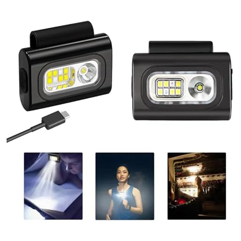 Набор из 2 ходовых огней для бега, прочных фонарей для бега, сильной магнитной светодиодной лампы с зажимом, нагрудный фонарь 1200 люмен, прочный для кемпинга