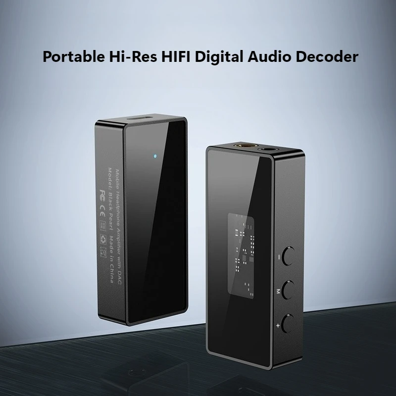 Portable HIFI DAC & Headphone Amplifier Adapter, High Resolution Mobile Phone Audio Decoding Amp for Music Streaming