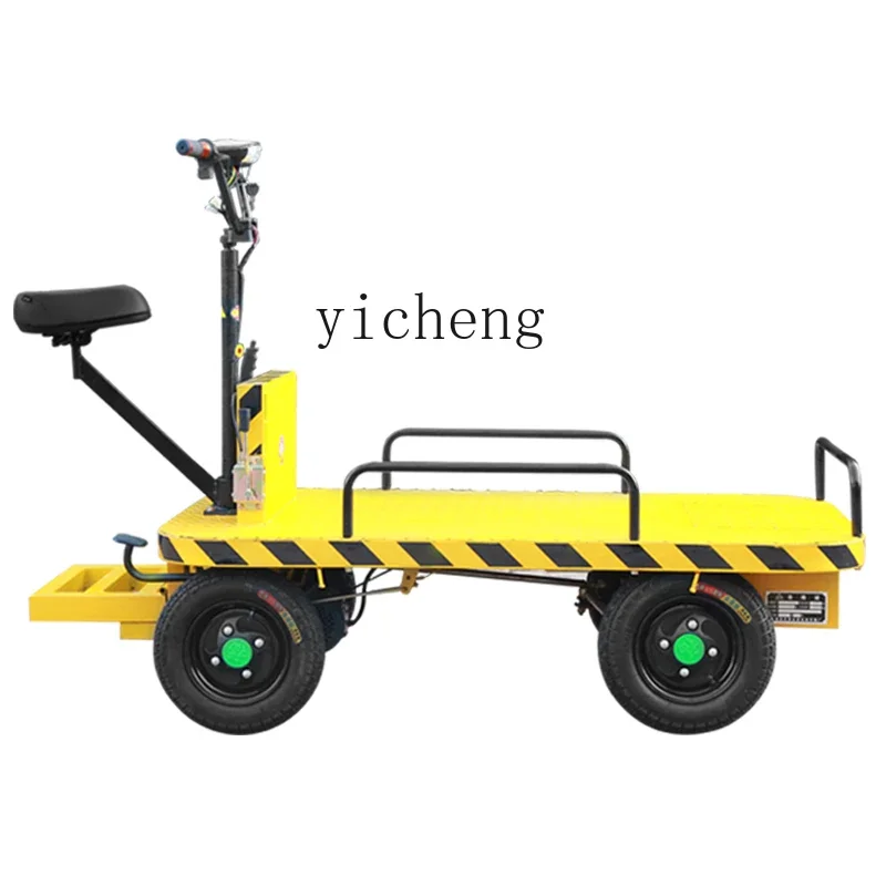 

ZF electric flatbed truck four-wheel trolley stall snack cart elevator pulling goods