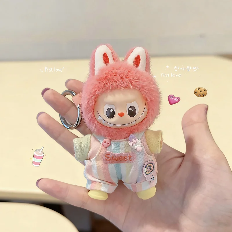 Jouet en peluche Labubu avec compartiment caché, Mini édition 4.0, ensemble de tenue de poupée Caterpillar Dopamine, accessoire de quatrième génération