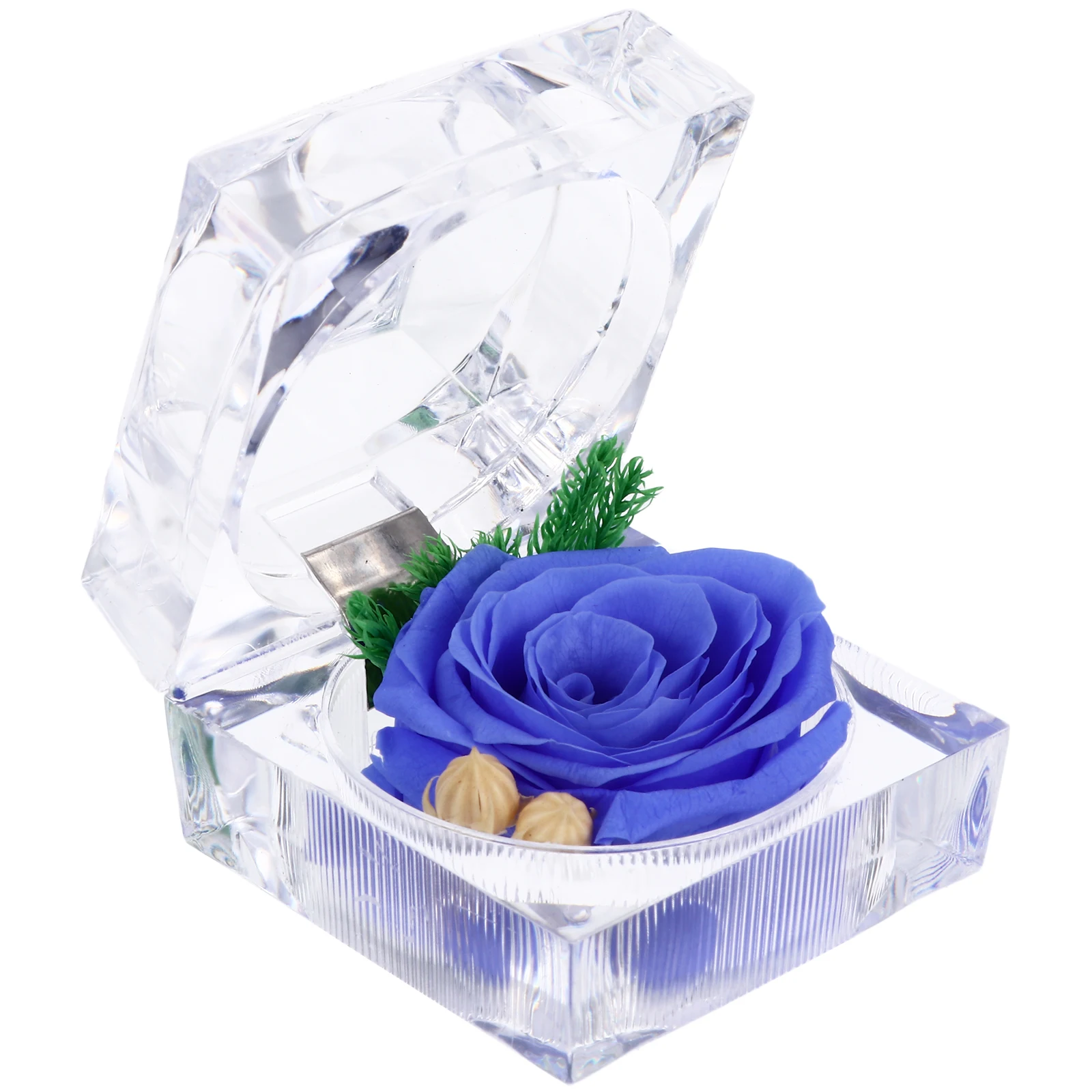 

1PCS Rose Box Eternal Preserved Flower Jewelry Storage Case Romantic Wedding Valentine Chic Gift Container