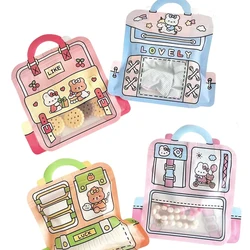 30pcs Cartoon School Bag Shape Cookie Candy Snack Plastic Zipper Handbag Gift Packaging Bags for Birthday Party Decor Supplies