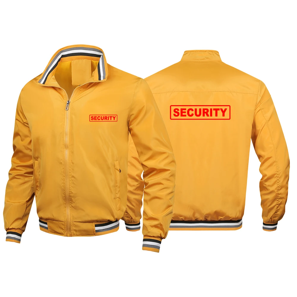 2025 Security Print Spring And Autumn New Men's Striped Jacket Cotton Fashion Casual Outdoor Cycling Sports Coat