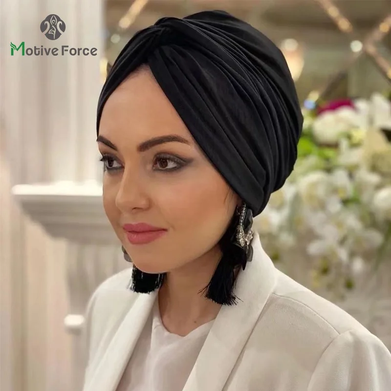 Muslim Black Hijab Cap Undercap Abaya Hijabs For Woman Islamic Abayas Jersey Instant Wrap Women Crinkle Arabic Modal Silk Caps