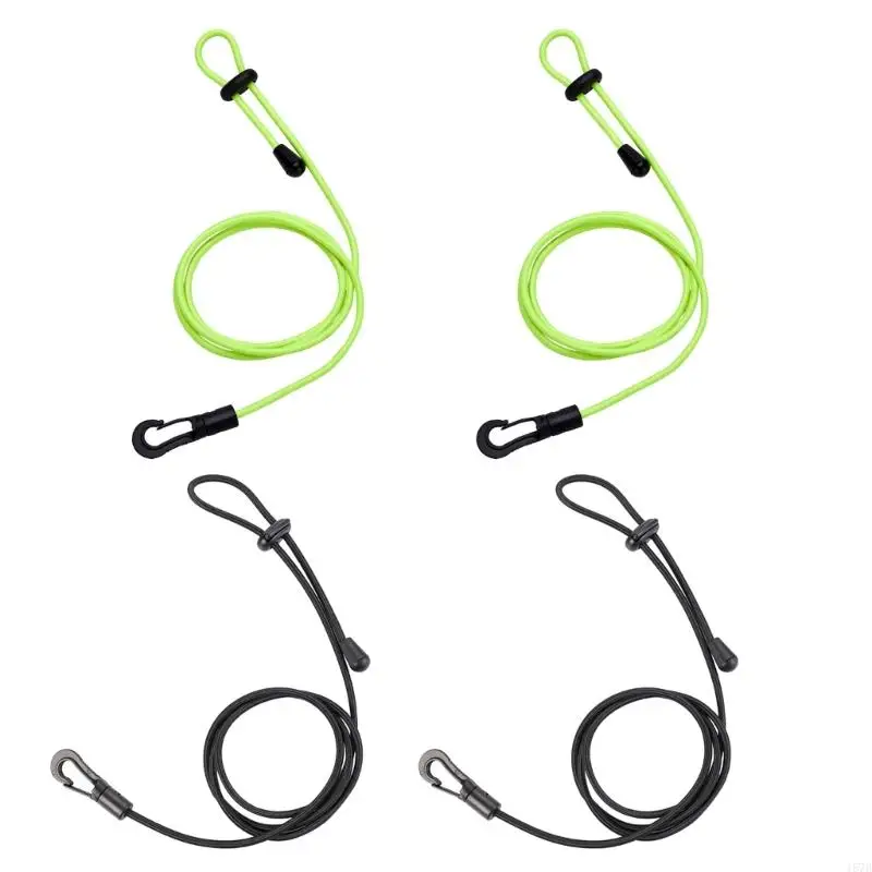 

2Pcs Safety Rod Adjustable Canoe Paddle Safety Lanyard Strap with Hook Set 157D