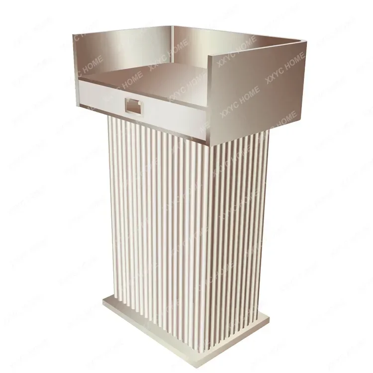 TTS New Stainless Steel Household Podium Modern Simple Household Reception Desk High-End Reception Desk