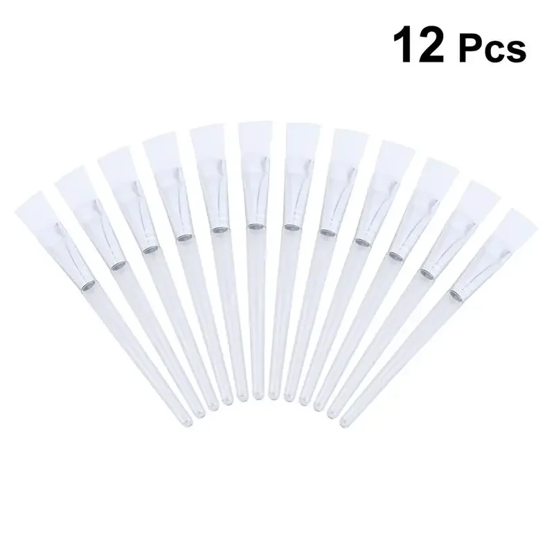 12 Uds mascarilla Facial varilla de cristal transparente cuidado de la piel suave cepillo de pestañas para máscara de aplicación
