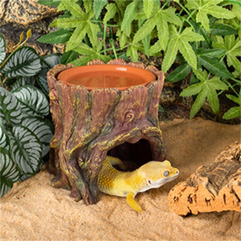 

Укрытие из смолы в виде пня для рептилий: пещера-террариум, влажное убежище для черепах, гекконов, ящериц. Декор для террариума, подарок в деревенском стиле.